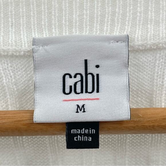Cabi #5638 Dashes Ribbed White Black Stripe Cardigan Duster Sweater Size Medium - Picture 10 of 12